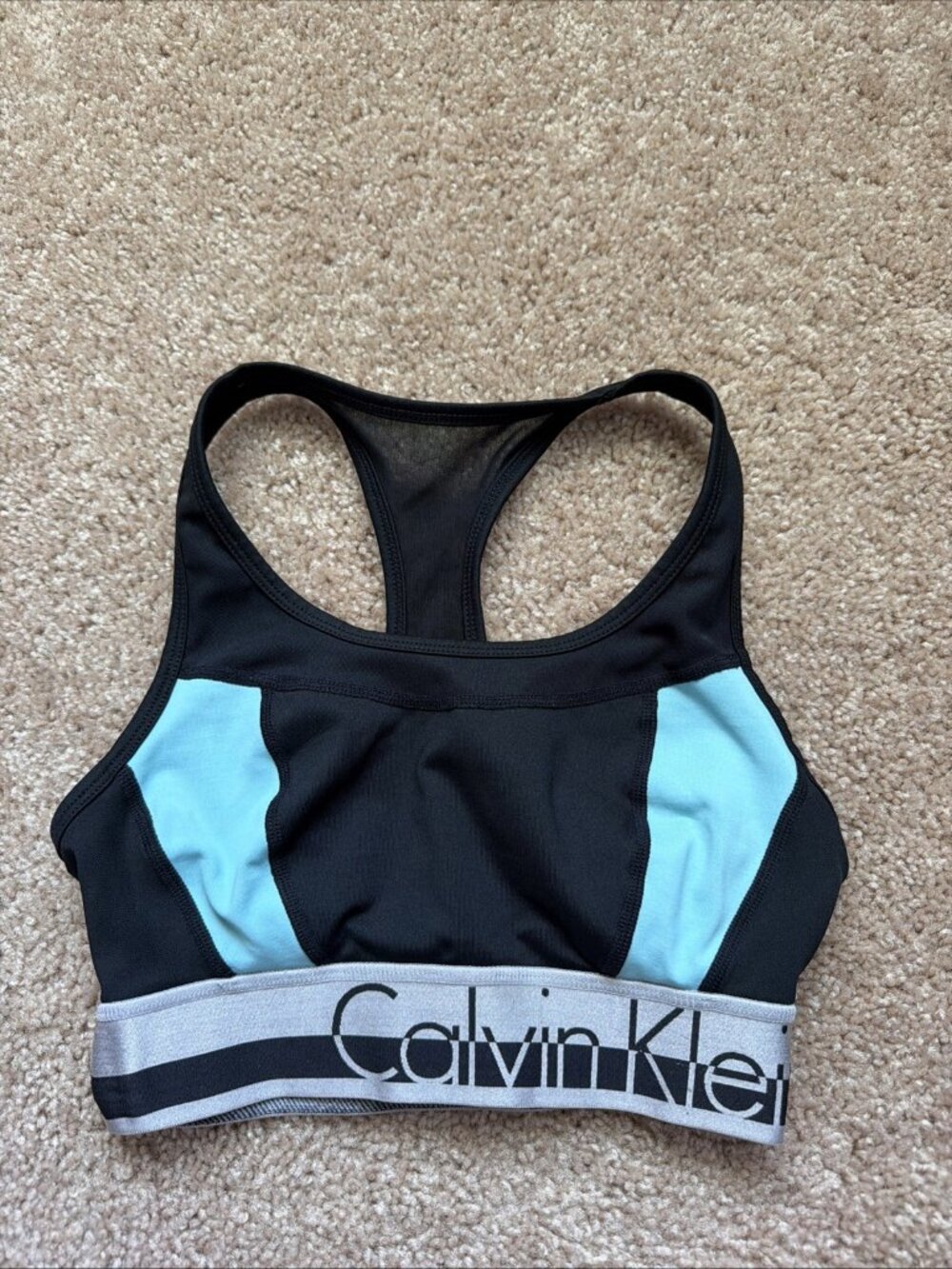 Calvin Klein Performance Sports Bra Black/Blue Size XS Women